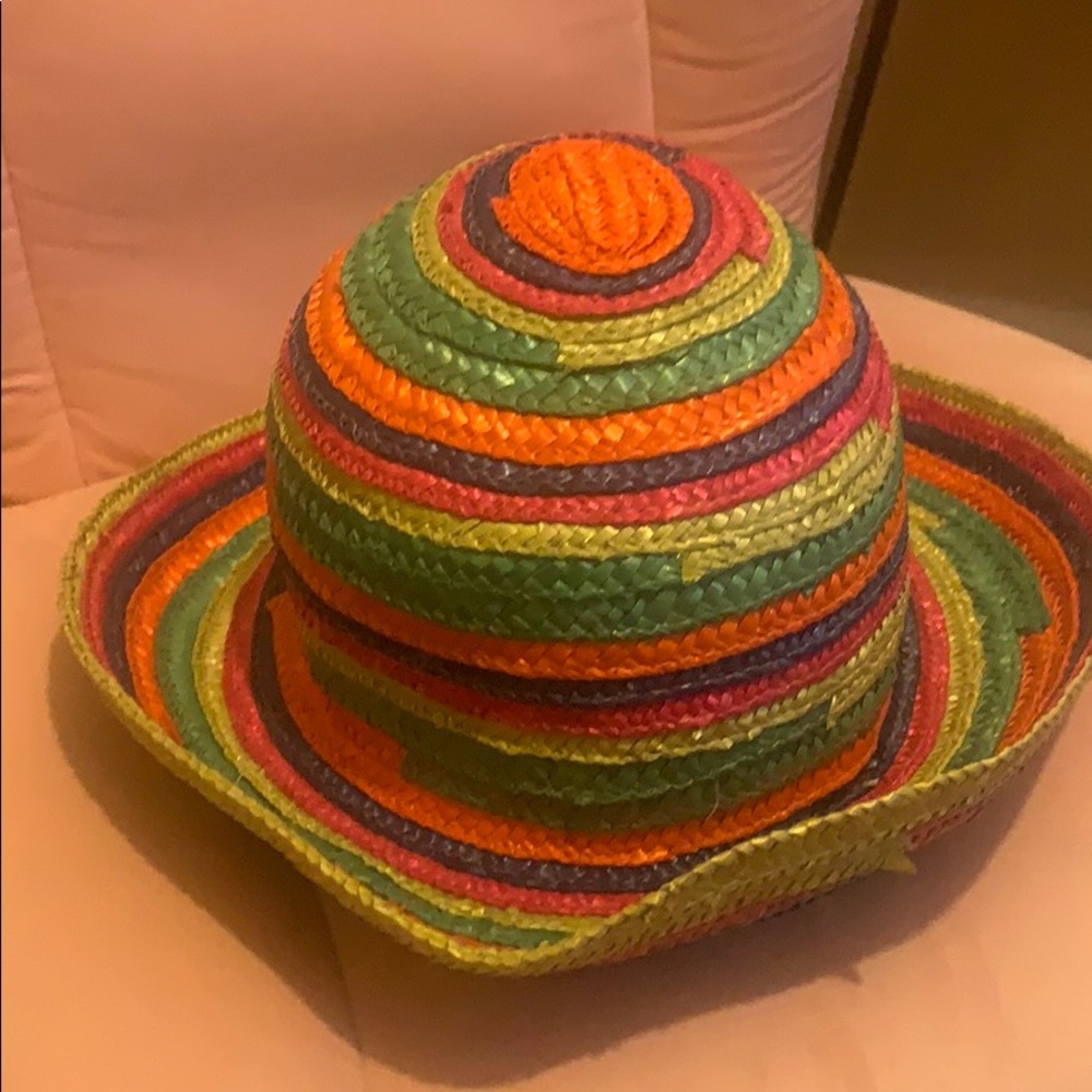 Multi color straw hat
